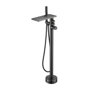 Grifo Mezclador <span class=keywords><strong>de</strong></span> Bañera Moderno <span class=keywords><strong>de</strong></span> Latón Yimilla, Válvula <span class=keywords><strong>de</strong></span> <span class=keywords><strong>Ducha</strong></span> <span class=keywords><strong>de</strong></span> Pie con Acabado Cepillado, Rociador Suave <span class=keywords><strong>de</strong></span> Cerámica, <span class=keywords><strong>Ducha</strong></span> Independiente Individual - Product Image 1