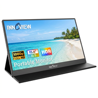 Écran secondaire portable IPS FHD de 15,6 pouces, résolution 1080p 60 Hz, HDR optimisé, étui de protection en cuir PU
