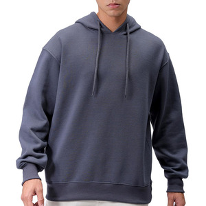 Sudadera con capucha de algodón extragrande para hombre al por mayor, con diseño liso, estilo casual urbano, y personalización. - Product Image 1