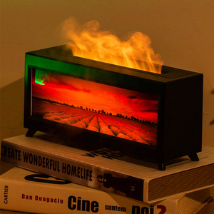 USB Powered uçucu yağ aromaterapi difüzör kablosuz uzaktan kumanda şömine tarzı özelleştirilmiş ekran nemlendirici - Product Image 1