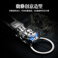 JOFI Honest Metal Pixiu Led Light Electronic Key Finder Round Zinc Alloy Vintage Fashion UV Printing Creative Chinese Style Gift