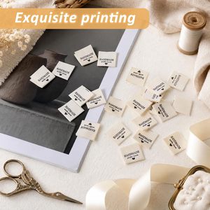 Étiquettes tissées rectangulaires en satin de luxe avec logo de ma marque, imprimées en sérigraphie personnalisée, écologiques, pour vêtements - Product Image 2