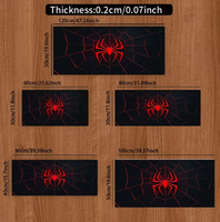 Tapis de bureau grand format avec logo Spider-Web rouge et noir, antidérapant, base en caoutchouc durable, accessoire de bureau résistant aux taches pour souris de jeu