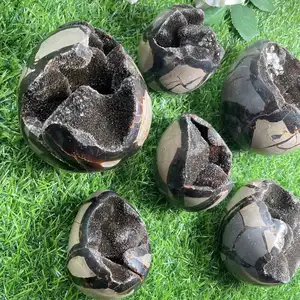 Natural rock dragon eggs septarian gemstone septarium fossili per decorazioni cristallo curativo con druzy