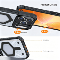 Coque Heybingo Armor Design magnétique TPU+PC pour protection intégrale à 360° avec protection d'objectif d'appareil photo et finition douce pour la peau
