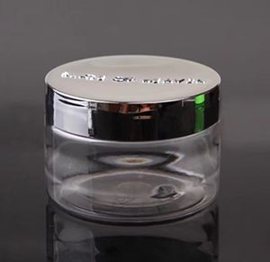 Heypack marca fábrica al por mayor plata en relieve transparente plástico cosmético crema tarros vacíos - Product Image 4