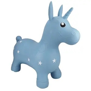 EN71 Supplier Baru Unicorn Melompat Hewan Mainan Plastik Inflatable Memantul Hopper untuk Anak 3 Tahun