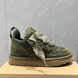 Bottes de neige de luxe pour femmes, style Ugg, tendance, chaudes, en cuir et laine, confortables, hauteur cheville, semelle intérieure en PU, fermeture à enfiler - Product Image 3