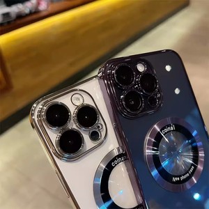 Sang Trọng Mạ Điện Trong Suốt PC Cover Quay Lại Từ Điện Thoại Di Động Trường Hợp Đối Với <span class=keywords><strong>iPhone</strong></span> 16 13 14 15 Pro Max Với Ống Kính Bảo Vệ Phim - Product Image 1