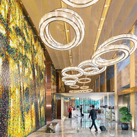 Fabricant de lustres en cristal sur mesure de grande taille avec design gratuit pour les projets de hall d'hôtel à plafond haut