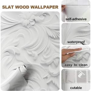 Murales de Pared de Lona Removibles Autoadhesivos con Diseño Floral 3D Personalizado, Estilo Boho Retro Moderno para Sala de Estar y Dormitorio, Hechos en China - Product Image 4