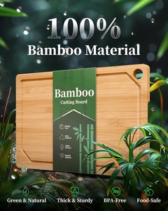 3-Piece Bamboo Chopping <b>Blocks</b> Set for Kitchen Heavy Duty Tabla De Cortar Picar with Juice Groove Bamboo Cutting Boards Set - Product Image 3