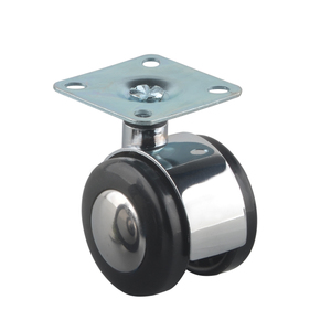 Furniture Caster 1.5 Inch Polyurethane Wheel Plate Mount Plain Bearing Cold Rolled Steel Modern Design Easy Installation - Product Image 1