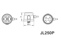 Prise électrique de type NEMA JL250, indice de protection IP65, 0-480 VAC, 0-15 A, câble de 20 pouces