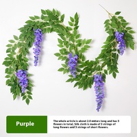 Bunga Wisteria Gantung Grosir untuk Dekorasi Pernikahan, Bunga Artificial Palsu untuk Luar Ruangan dan Dalam Ruangan, Tanaman Rambat Artificial