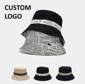 قبعات دلو جديدة لخريف 2025 للجنسين، تصميم مخصص بطباعة الصحف قابل للعكس بأسلوب عتيق للحماية من الشمس في الهواء الطلق - Product Image 1