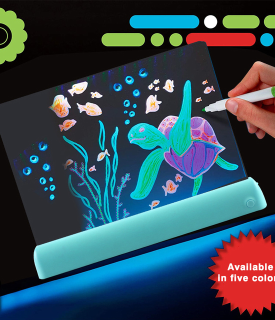 3D Magic Light up Drawing Pad Children's Drawing Board Puzzle Light Board Children'S Brain Development Toys Drawing Tablet