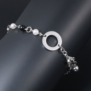 <b>Flower</b> Pearl Titanium Steel <b>Bracelet</b> For Women Gift Jewelry CE467 - Product Image 4