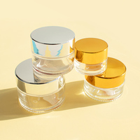 Tarros de vidrio de doble tapa al por mayor en stock, tarros de crema para ojos de 10 ml con tapa a prueba de niños, tarros cuadrados de crema de 5 ml