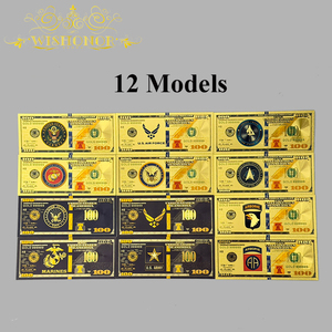 12 billets de banque américains de l'Amérique du Nord plaqués or 24 carats pour cadeaux - Product Image 1