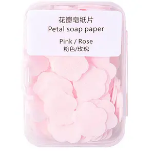 Feuilles de savon à la main en papier petites fleurs OEM Savon en papier jetable Savon de camp