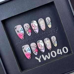 Halloween fantasma calabaza hecho a mano a presión <span class=keywords><strong>uñas</strong></span> 10 Uds puntas largas cuadrado almendra Stiletto mariposa diseños <span class=keywords><strong>pegamento</strong></span> <span class=keywords><strong>uñas</strong></span> <span class=keywords><strong>postizas</strong></span> - Product Image 5