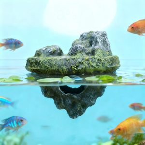 GDZBNIZK Ornement d'aquarium île flottante pour poissons Betta, Guppy, poissons rouges, crevettes et <span class=keywords><strong>crabes</strong></span> ermites - Usage domestique - Product Image 3
