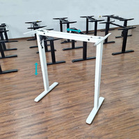 Cadre de bureau assis-debout électrique à moteur unique avec design ergonomique moderne, réglable en hauteur, mobilier convertible pour bureau à domicile