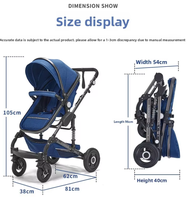Poussette 3-en-1 multifonctionnelle avec siège auto et landau pliable, idéale pour les voyages