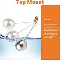 Vanne à boisseau sphérique à flotteur automatique en acier inoxydable de 1/2 pouces pour le contrôle du niveau du réservoir d'eau 1/2 \ "G femelle X 1/2 \" NPT adaptateur mâle pour piscine
