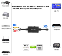 Konverter RCA ke HDMI Adaptor Komposit ke HDMI Mendukung 1080P PAL/NTSC Kompatibel dengan PS One PS2
