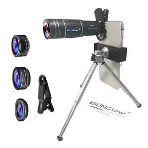 Lensa Teleskop Telefoto, Lensa Foto Ponsel Terbaru 5K HD 18X, Potret Closeup Makro Sudut Lebar Selfie 4 In 1