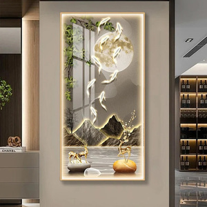 Lampe décorative moderne minimaliste en cristal de couleur lumineuse, art mural LED vertical simple et abstrait, style luxe léger - Product Image 3