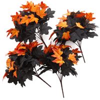 Ranting Daun Maple Buatan, Bunga Sutra untuk Dekorasi Musim Gugur, Hiasan Meja Gaya Pedesaan untuk Thanksgiving, Dekorasi Rumah dan Dapur