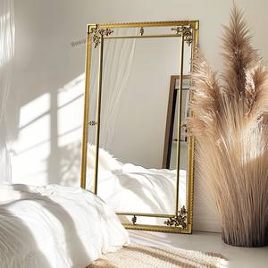 Grand miroir sur pied de luxe doré, décoratif pour la maison, avec cadre en bois, grand miroir pleine longueur pour salon, miroir vintage pleine longueur - Product Image 4