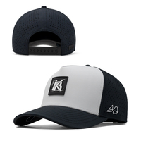 Casquette de baseball unisexe en polyester terry dobby imperméable et respirante, avec découpe laser, logo brodé en PVC, casquette de chauffeur de camion