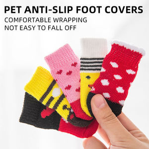 हॉट सेलिंग कैंडी रंगीन कपास छोटे कुत्ते-विरोधी पर्ची कुत्ते मोजे कुत्ते की पकड़ के लिए नरम पालतू पिल्ला डोगी मोजे के मोजे को चूस कर - Product Image 2