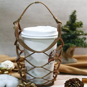 Copertura per tazza da tè con increspatura e latte in pelle sintetica borsa portatile per caffè - Product Image 6
