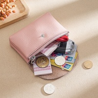 Portefeuilles Homme en Cuir Véritable, Mini Porte-Cartes d'Identité et de Crédit Double Couche pour Femme, Porte-Monnaie Pochette Sac de Rangement, Petits Portefeuilles d'Affaires