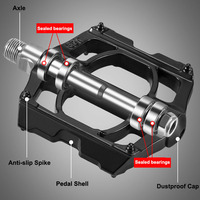 Pedales personalizados para bicicleta de montaña MTB, pedales de plataforma plana ancha de aleación de aluminio, pedales ultraligeros para ciclismo, servicio de mecanizado CNC