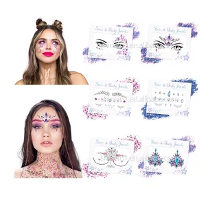 Vendita calda Face Jewels Tattoo strass Crystal Body Face Gems Sticker per la decorazione della festa