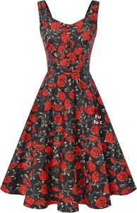 Robe d'été vintage sans manches coupe trapèze <span class=keywords><strong>Belle</strong></span> Poque années 1950 pour femme, lavable, pour soirées et cocktails, en polyester et élasthanne - Product Image 6