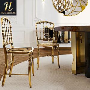 Portugal moderne lumière luxe Art gourde Festival <span class=keywords><strong>chaise</strong></span> en laiton salon de haute qualité <span class=keywords><strong>chaise</strong></span> de <span class=keywords><strong>salle</strong></span> à <span class=keywords><strong>manger</strong></span> unique pour Villa <span class=keywords><strong>salle</strong></span> à <span class=keywords><strong>manger</strong></span> - Product Image 3