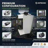 Centre d'usinage vertical 5 axes HDC-600F5, commande BT40, broche robuste, machine de fraisage CNC pour pièces complexes