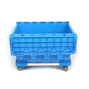 Industrieel Magazijn Plastic Verhuiskrat Nest Opslag Bevestigd Deksel Containers Heen En Terug Tote Logistieke Doos Voor Verhuisbedrijf - Product Image 4