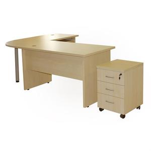 Escritorio de Oficina Moderno en Forma de L, de Melamina y Madera, Marca Sembol Eko, en Oferta, para Exportación al por Mayor, 140 cm - Product Image 3