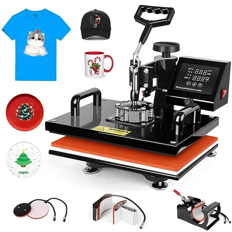 Máquina de transferencia de calor por sublimación de camisetas con logotipo DIY de alta calidad, máquinas de prensa de calor