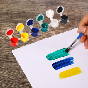 Ensemble de <span class=keywords><strong>peinture</strong></span> <span class=keywords><strong>acrylique</strong></span> 12 couleurs de Noël <span class=keywords><strong>avec</strong></span> support en <span class=keywords><strong>verre</strong></span> et papier comprenant un pinceau en bois pour les fournitures d'art en bois de toile de bois - Product Image 4