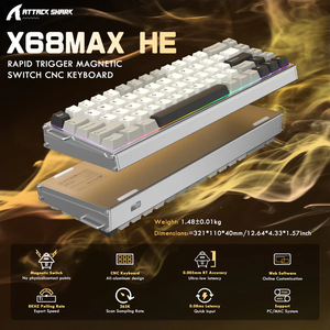 Clavier mécanique ATTACK <span class=keywords><strong>SHARK</strong></span> X68MAX HE - RGB USB-C résistant aux déversements 60% filaire 8KHz 0.005mm Précision RT Gaming - Product Image 6