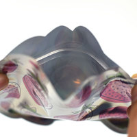 Emballage en plastique imprimé personnalisé 3.5g holographique unique forme spéciale anti-odeur sac pochette en mylar avec fermeture éclair et découpe